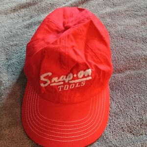 Mens Official Snap-On Tools Hat  Adjustable Size Red Distressed  Hat/ Cap